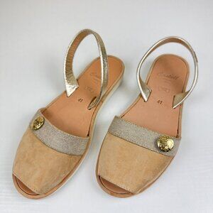 NEW Castell Menorquinas Detail Tan Suede Sandals